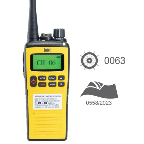 Entel HT649 GMDSS VHF Handmarifoon | IMPA 370133 | MED & IP68 Gecertificeerd