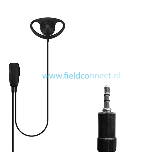 Incotech Spreekluisterset met D-vorm luidspreker en revers microfoon en PTT met Motorola connector (